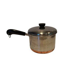 Vintage Revere Ware Copper Bottom Stainless Steel 3qt. Saucepan With Lid
